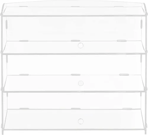 Vista 5 de OUKANING vitrina acrílica de 3 bandejas, rectangular, transparente, 18.7 x 14.8 x 8.5 pulgadas, vitrina de encimera al por menor