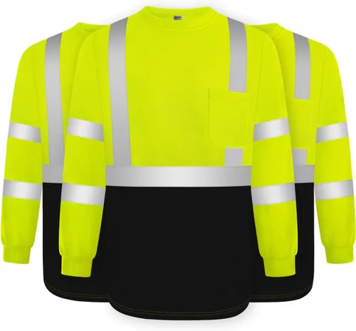 Vista 17 de TCCFCCT Camisas de seguridad para hombre reflectantes Clase 3 de manga larga de alta visibilidad, camisas de alta visibilidad para hombre y mujer