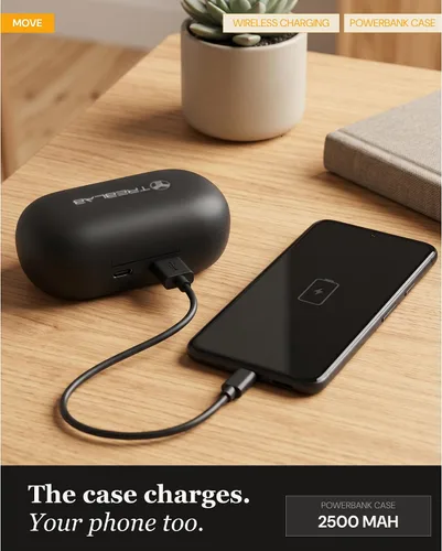 Vista 10 de TREBLAB Auriculares inalámbricos X4 con ganchos para los oídos, batería 253H, micrófono ENC, Bluetooth 5.4, funda de carga USB-C, IPX5 impermeable