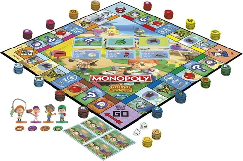 Vista 4 de Monopoly Animal Crossing New Horizons Edition - Juego de mesa para niños de 8 años en adelante, divertido juego para jugar para 2-4 jugadores