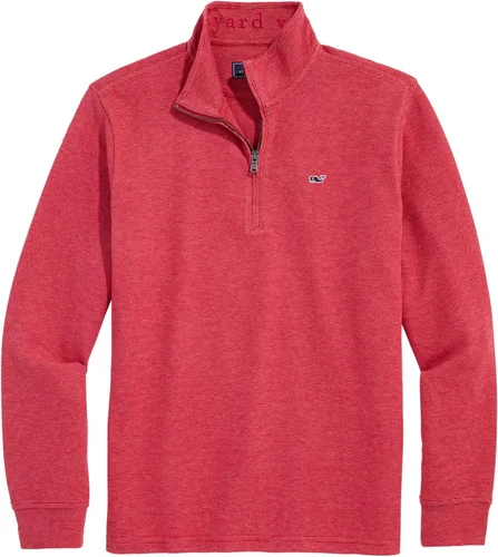 Vista 22 de vineyard vines Suéter con cremallera de un cuarto para hombre Gorra blanca