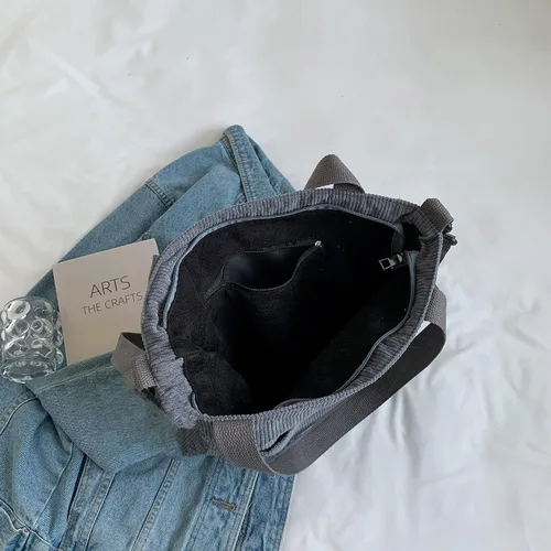 Vista 7 de Croduroy - Bolso bandolera con cremallera, bolso de hombro estilo hobo para trabajo, compras, viajes