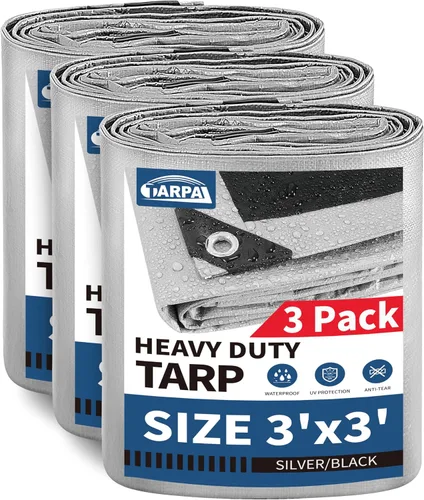 Vista 50 de TARPAL Lona 4x8 Pies Lonas Pequeñas Resistentes Impermeables 10mil Cubierta Protectora Multiusos Impermeable, Protección contra la Nieve o los Rayos
