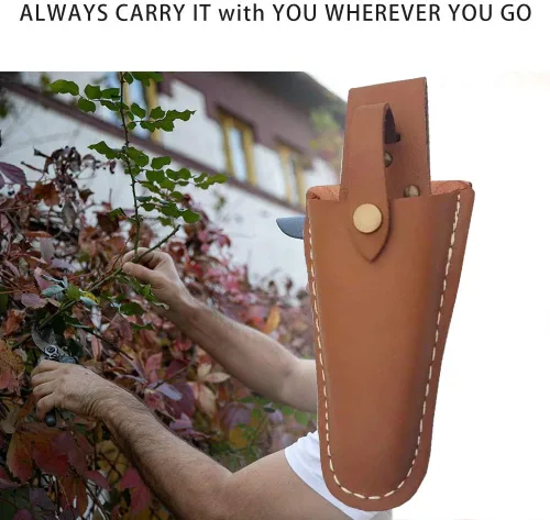 Vista 4 de Soporte de alicates para cinturón, funda de alicates, funda de cuero para herramientas, alicates de jardinería, funda de podadora de tijeras