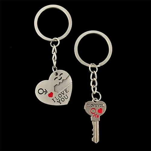Vista 2 de Llavero con forma de corazón para parejas, diseño de corazón, diseño de pimienta, diseño discreto