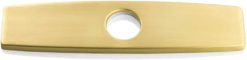 Vista 3 de Cubierta de agujero para fregadero de oro cepillado, placa rectangular de acero inoxidable de 10 pulgadas para grifo mezclador de baño o cocina de 1