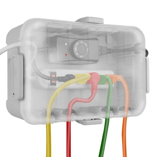 Vista 23 de IP55 Pequeña caja eléctrica al aire libre impermeable, para regleta Inner 5.9 x 3.2 x 1.8inch, Extension Cord Cover with Detachable Awning Covers