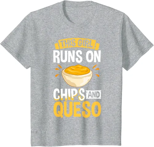 Vista 6 de Queso Dip Camiseta Chile con Queso Salsa Mexican Chips Chile con Queso, Negro, S