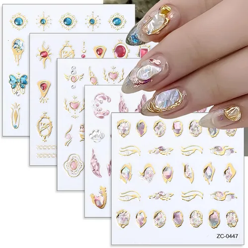 Vista 12 de 4 hojas de calcomanías de flores para arte de uñas, calcomanías de hibisco en relieve 5D, rosa, blanco, lirio, hibisco, flores tropicales, verano