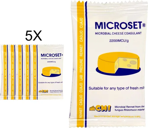 Vista 3 de Microbial cuajo mezcla de queso coagulante microset cada sobre es de 0.18 oz añadir 1 sobre a 4 galones (15 litros) de leche Se puede utilizar