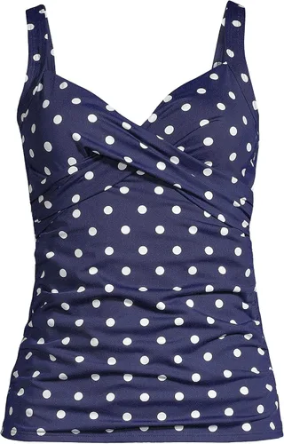 Vista 3 de Lands' End Traje de baño tipo tankini con cuello en V y aros para mujer, resistente al cloro