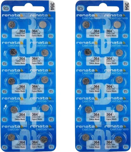 Vista 10 de Renata 364 SR621SW Baterías – 1.55 V Óxido de Plata 364 Batería de reloj (2 unidades)