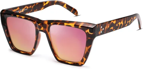 Vista 26 de SOJOS Fashion Oversized Square Cat Eye Polarized Sunglasses for Women Trendy Cateye Style Womens Sunglasses SJ2179
