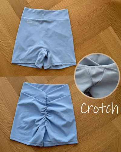 Vista 2 de Danysu Pantalones cortos de entrenamiento con corte en V, pantalones cortos de entrenamiento de cintura alta, pantalones deportivos para gimnasio