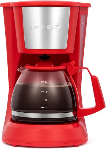 Vista 22 de Holstein Housewares Cafetera personal con taza de viaje de 14 onzas, máquina compacta de un solo toque con filtro reutilizable, apagado automático