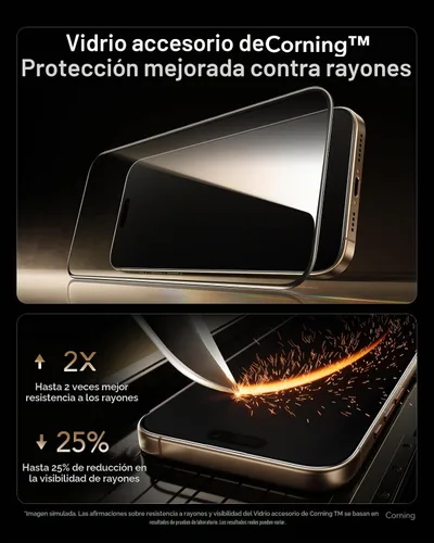 Vista 3 de ESR - Protector de pantalla para iPhone 16 Pro Max, paquete de 3 unidades, Armorite Pro Accessory Glass by Corning™, 10X Impact Absorption