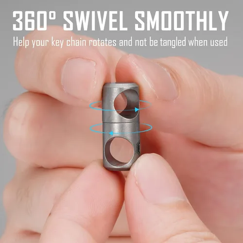 Vista 5 de KeyUnity KA31SW Mini Split Key Ring Quick Release Key Organize, KA07 Titanium Swivel Keyring Connetor & KM08 Titanium Carabiner Keychain Clip Bundle