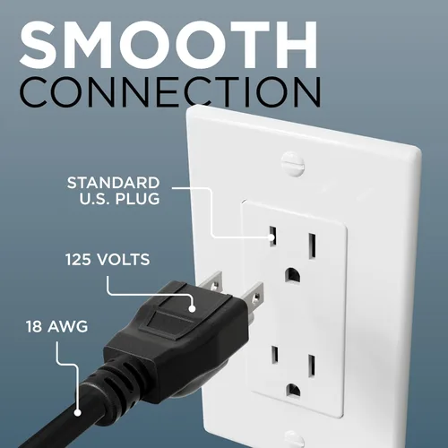 Vista 4 de Cable de alimentación de CA de 3 clavijas para computadora, médico, servidor y escritorio, cable de alimentación de 3 clavijas de 1 pie - Cable