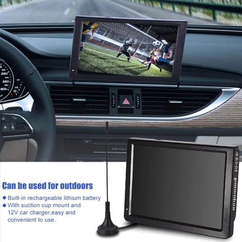 Vista 2 de Pomya 12 pulgadas Digital Televisión ATSC TV portátil 1080P HD HDMI reproductor de vídeo para el coche casero (EE.UU.)