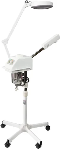 Vista 3 de Combo de vapor facial y lámpara de aumento, 2 en 1, blanco