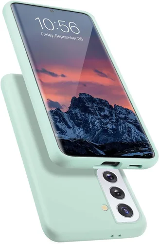 Vista 10 de Diseñada para Galaxy S21, funda de goma de gel de silicona líquida a prueba de golpes, cojín de forro de tela de microfibra suave compatible