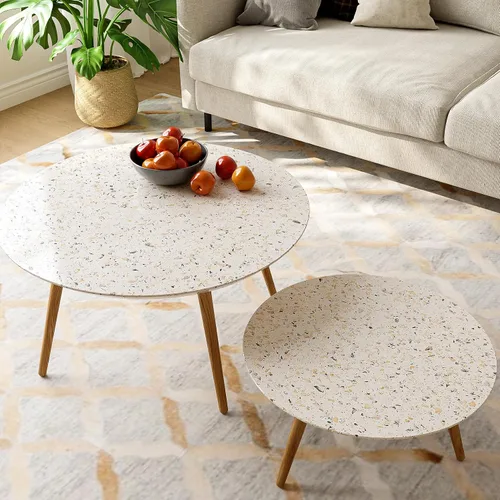 Vista 5 de LACHEERY Papel adhesivo de granito beige para encimeras, papel adhesivo de terrazo beige impermeable, para despegar y pegar, encimeras de granito