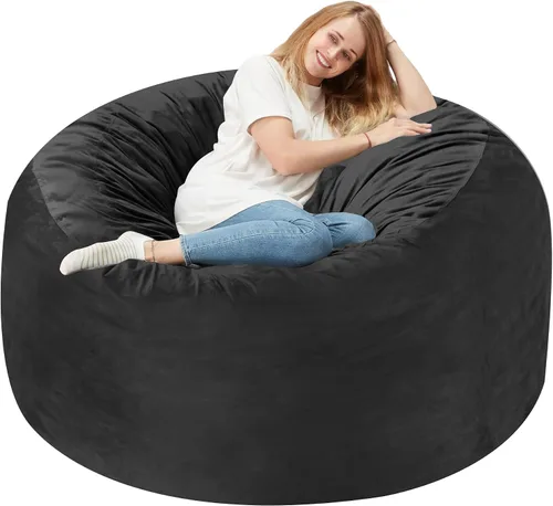 Vista 10 de Homguava - Sillón puff de 3 pies Sillón estilo puff grande de 3 pulgadas con relleno de espuma viscoelástica, sofá suave con funda de terciopelo