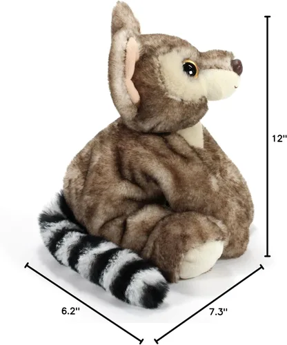 Vista 8 de The Petting Zoo Ringtail - Peluche de gato, regalos para niños, animales salvajes de la vida silvestre, juguete de peluche lémur de 9 pulgadas