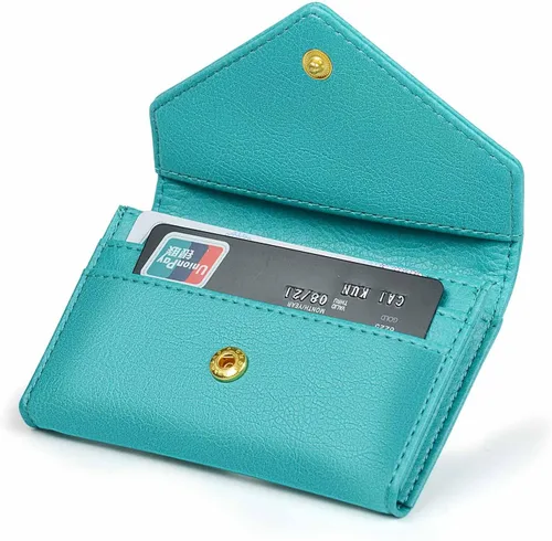 Vista 2 de XEYOU Funda para tarjetas de crédito para mujer, tarjetero con bolsillo frontal para mujer