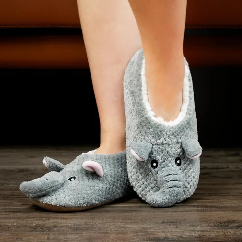 Vista 2 de cosyone1997 Lindas pantuflas de animales para niños, niñas y mujeres, calcetines de casa mullidos con suela antideslizante suave, regalos únicos