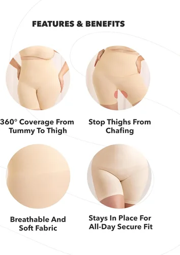 Vista 3 de SHAPERMINT - Faja moldeadora para mujer, shorts de control de abdomen de cintura alta, ropa interior para mujer