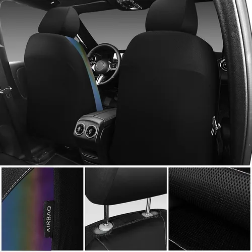 Vista 6 de CAR PASS Fundas de cuero para asientos delanteros solamente, con fundas de asiento delantero de malla de aire, transpirables, fundas de asiento
