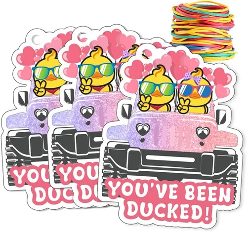 Vista 8 de You've Been Ducked, etiquetas de pato, lindas etiquetas de pato, etiquetas de pato de pato, tarjeta de juego de patitos, paquete de 35 unidades de 3