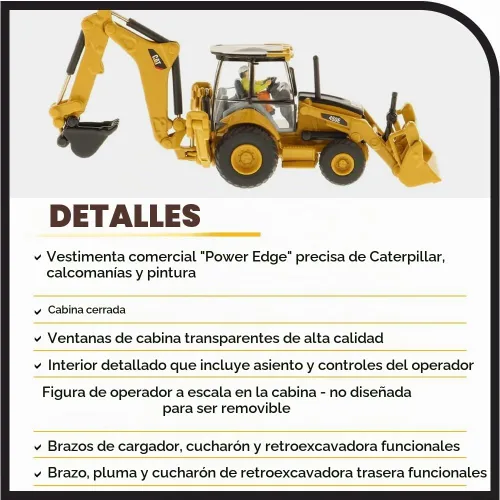 Vista 4 de Diecast Masters Retroexcavadora Caterpillar 450E 1:87 - Serie HO 85263