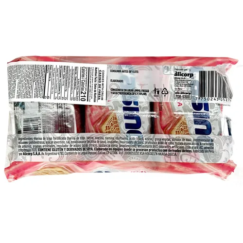 Vista 2 de VICTORIA Casino Galleta de Vainilla Sabor Fresa 258 grs. - Paquete de 2 / Galletas de Vainilla Rellenas de Crema de Fresa 10.1. - Paquete de 2