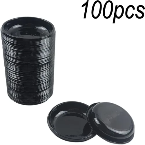 Vista 4 de 100 mini platos de salsa de inmersión de 3.11 x 3.11 pulgadas, juego de platos redondos desechables de plástico para salsa de soja negra, bandeja