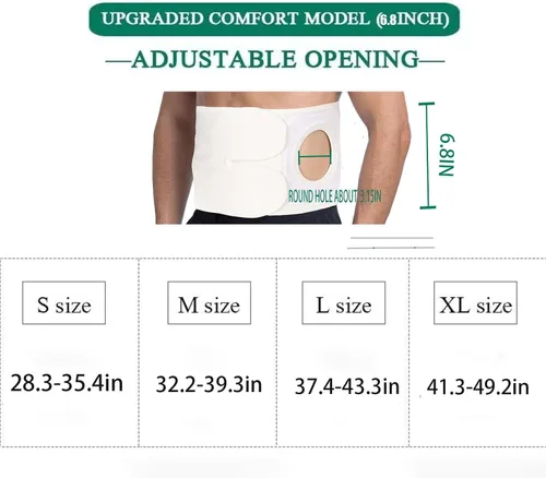 Vista 7 de Cinturón de soporte para ostomía, ajustable para prevenir hernia parastomal para hombres y mujeres Cinturón de soporte abdominal postoperatorio