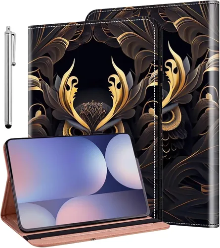 Vista 35 de ALILANG Funda para Samsung Galaxy Tab S5e de 10,5 pulgadas con lápiz capacitivo, a prueba de golpes plegable, negro (black horse)