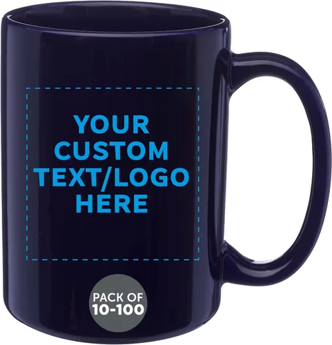 Vista 14 de DISCOUNT PROMOS Tazas de café de cerámica grandes personalizadas de 15 onzas, juego de 10/50/100, paquete personalizado a granel, perfecto