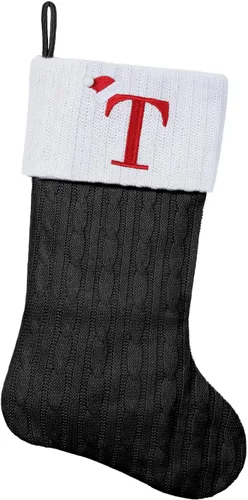 Vista 103 de Medias de Navidad personalizadas de 19 pulgadas con iniciales bordadas, medias de Navidad de punto negro para decoraciones de vacaciones familiares