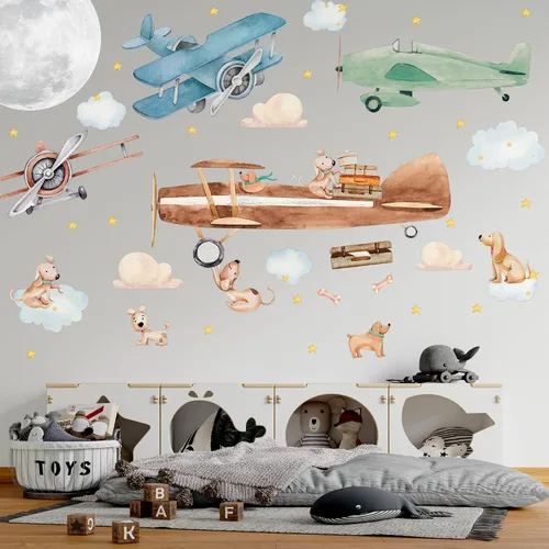 Vista 9 de Lipastick - Calcomanías de pared con temática de planetas y espacio para niños y niñas, calcomanías de vinilo para dormitorio de niños y niñas