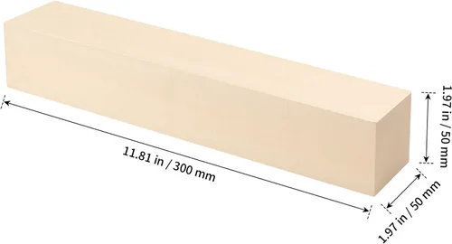 Vista 2 de SHEUTSAN 8 bloques de tilo sin terminar, bloques de tallado de madera de 12 x 2 x 2 pulgadas para manualidades