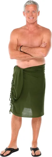 Vista 10 de 1 World Sarongs Pareo para hombre con motivo tradicional Negro