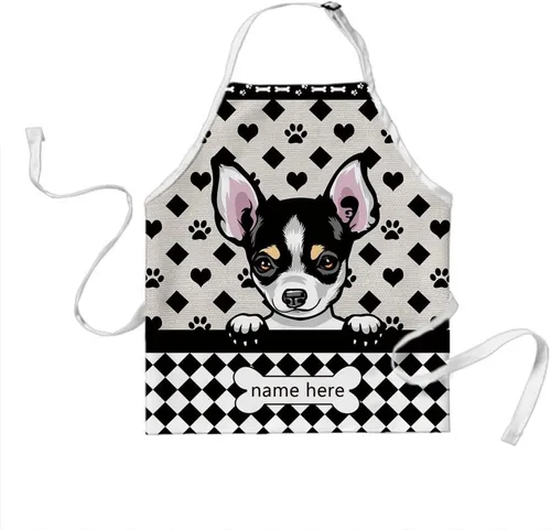 Vista 26 de Delantal lindo de lunares de perro personalizado Peeking Dog Boxer, Boxer-2
