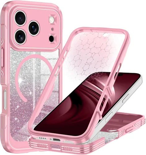 Vista 61 de Hekodonk Funda para iPhone 16, compatible con Magsafe [protector de pantalla de vidrio templado integrado y protección de lente de cámara] cuerpo