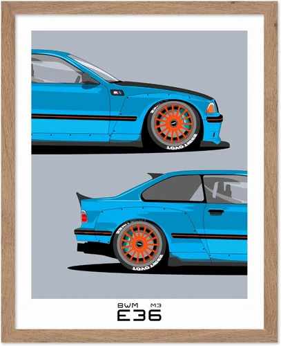 Vista 34 de Poster Master Póster de coche – Impresión clásica de coche – Arte de vehículo – Gran decoración de pared de garaje u oficina – 8 x 10 pulgadas