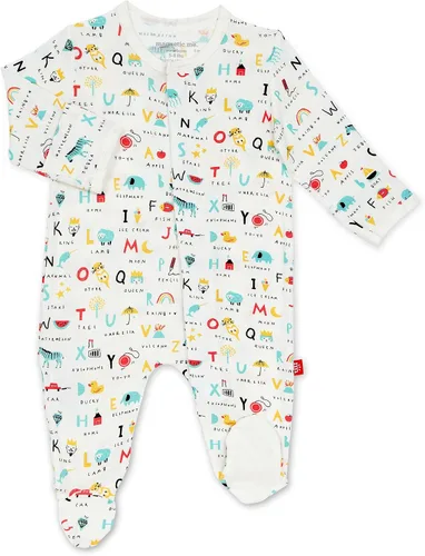 Vista 24 de Magnético Me Pijamas con piecitos de modal suave para bebé con cierre magnético rápido Pijama para niños y niñas, recién nacido a 24 meses