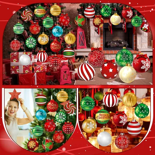 Vista 5 de Huwena 30 Piezas Decoraciones Navideñas Colgantes para Exteriores Copos de Nieve Dulces Letreros de Jardín Incluye 6 Estacas de Plástico para Jardín