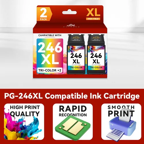 Vista 4 de 246XL - Cartuchos de tinta de color compatibles con Cannon CL-246 246 XL CL-246XL para Canon PIXMA TR4520 TS302 MG2525 TR4527 TS3322 MG3022 MX490