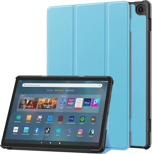 Vista 25 de Funda tipo folio con tapa para tablet Fire Max 11, ajuste delgado, de piel sintética de alta calidad, parte trasera dura, con función de apagado